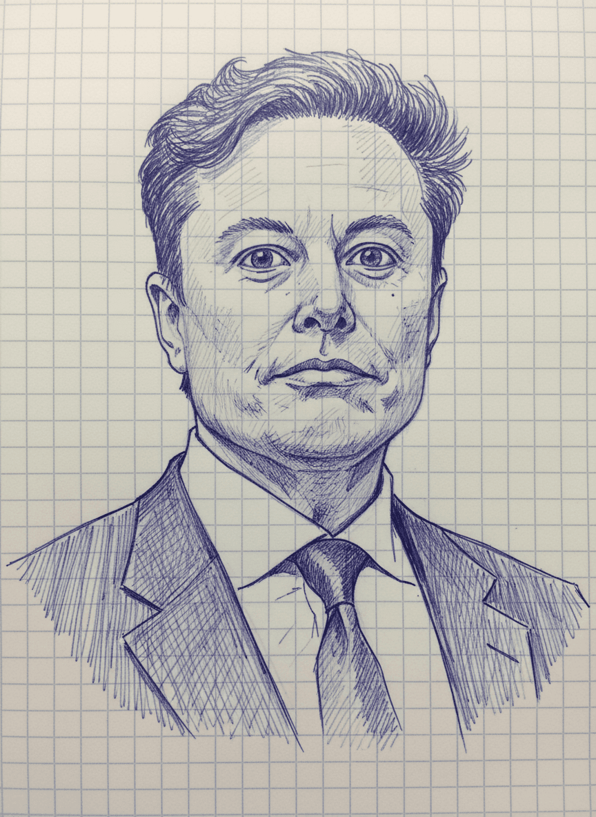 Ballpoint pen sketch example