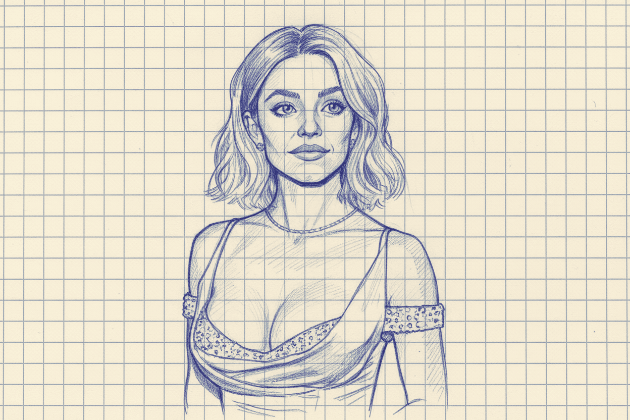 Ballpoint pen sketch example